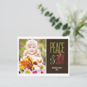 Peace & Joy Holiday Photo Card Postcard Feestdagenkaart (Staand voorkant)