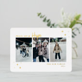 Peace Joy Hope 3 Foto Folie Feestdagenkaart (Staand Voorkant)