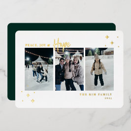 Peace Joy Hope 3 Foto Folie Feestdagenkaart