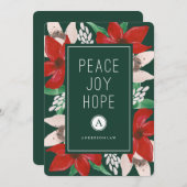 Peace Joy Hope Corporate Holiday Kaart (Voorkant / Achterkant)