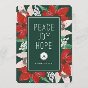 Peace Joy Hope Corporate Holiday Kaart