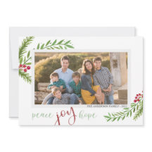 Peace Joy Hope Waterverf Twee kerstfoto's
