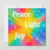 Peace Joy Light Feestdagenkaart (Voorkant)