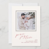 Peace Joy Love Christmas Kaart Holiday Foto Afbeel (Voorkant)