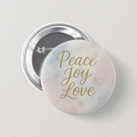 Peace Joy Love Elegant Christmas Ronde Button 5,7 Cm (Voorkant /achterkant)
