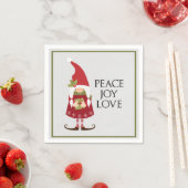 Peace Joy Love Girl Gnome Holiday Servet (Insitu)