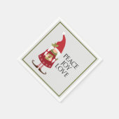 Peace Joy Love Girl Gnome Holiday Servet (Hoek)
