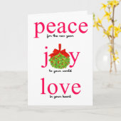 Peace Joy Love Holiday Kaart (Gele Bloem)
