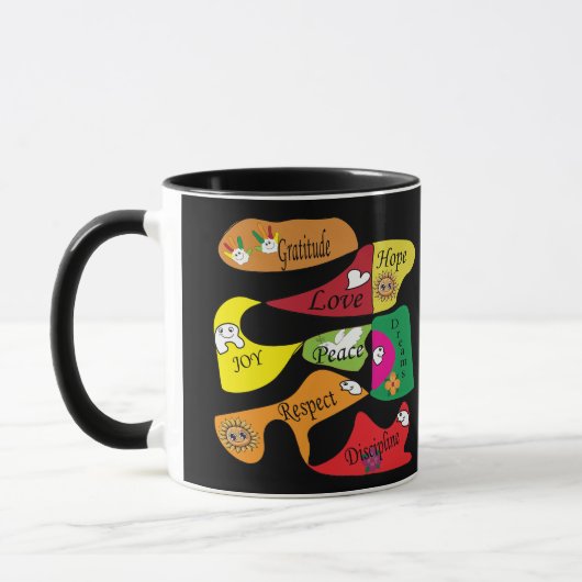 Peace Joy Love Inspirational Quote Coffee Mug Mok (Links)