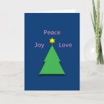 Peace Joy Love InterGeloof Chrismukkah Feestdagen Kaart<br><div class="desc">Christelijke/joodse interreligieuze kaart voor de feestdagen met de Star van David op een kerstboom. Overeenkomende verzending beschikbaar.</div>