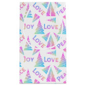 Peace Joy Love kerstboom Small Gift Bag Klein Cadeauzakje (Achterkant)