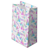 Peace Joy Love kerstboom Small Gift Bag Klein Cadeauzakje (Achterkant Gekanteld)