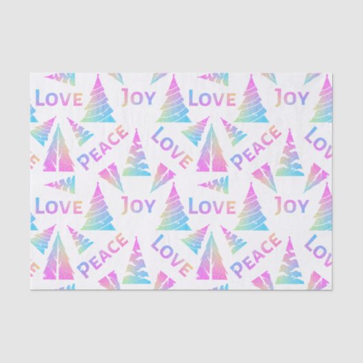 Peace Joy Love-kerstboompapier Tissuepapier (Voorkant)