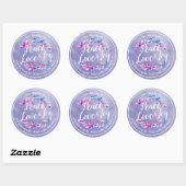 Peace Joy Love Kerstfeest Happy Nieuwjaar Ronde Sticker (Vel)