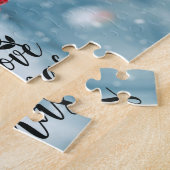 Peace Joy Love kerstrode bessen & sneeuw Legpuzzel (Zijkant)