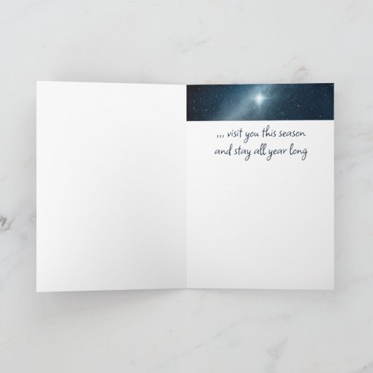 Peace Joy Love Kerstwensen Kaart (Binnen)