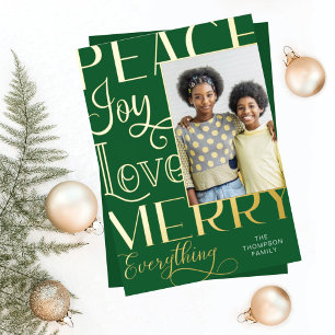 Peace Joy Love Merry Alles Type Border Photo Folie Feestdagenkaart