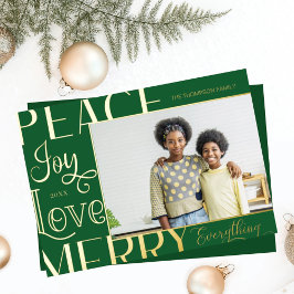 Peace Joy Love Merry Alles Type Border Photo Folie Feestdagenkaart