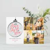 Peace, Joy & Love Photo Holiday Kaart (Staand voorkant)