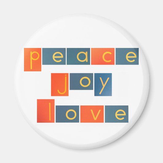 PEACE JOY LOVE Sandpaper Letters Magneet (Voorkant)