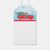 Peace Joy Love Snow Red Truck Cadeaulabel (Achterkant)