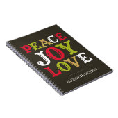 PEACE JOY LOVE typografie vaktijdschrift Notitieboek (Rechterzijde)