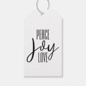 Peace Joy Love | vakantie met zwart-wit streep Cadeaulabel (Voorkant)