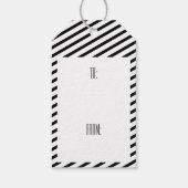 Peace Joy Love | vakantie met zwart-wit streep Cadeaulabel (Achterkant)