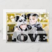 PEACE JOY LOVE Window Holiday Flat Card Feestdagenkaart (Voorkant / Achterkant)