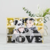 PEACE JOY LOVE Window Holiday Flat Card Feestdagenkaart (Staand voorkant)