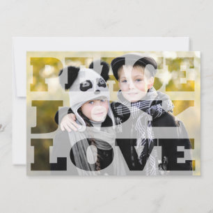 PEACE JOY LOVE Window Holiday Flat Card Feestdagenkaart