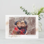 Peace Joy Love Winter Vakantie Fotokaart Kaart (Staand voorkant)