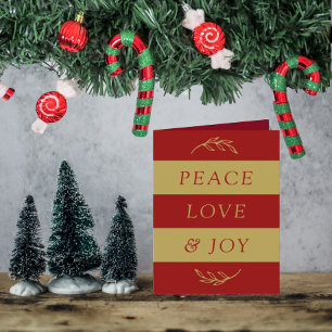Peace & Joy Modern Photo Christmas Holiday Feestdagen Kaart