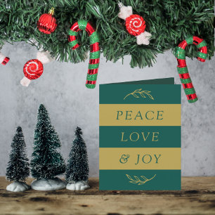 Peace & Joy Modern Photo Christmas Holiday Feestdagen Kaart