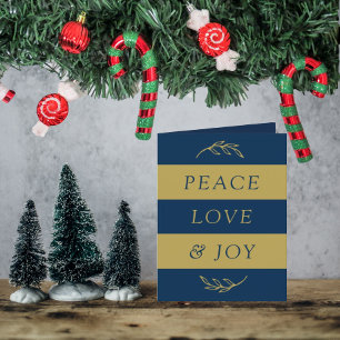 Peace & Joy Modern Photo Christmas Holiday Feestdagen Kaart