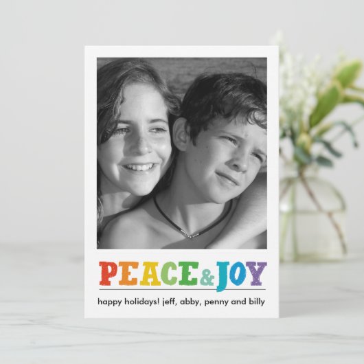 Peace & Joy Multi Feestdagenkaart (Staand voorkant)