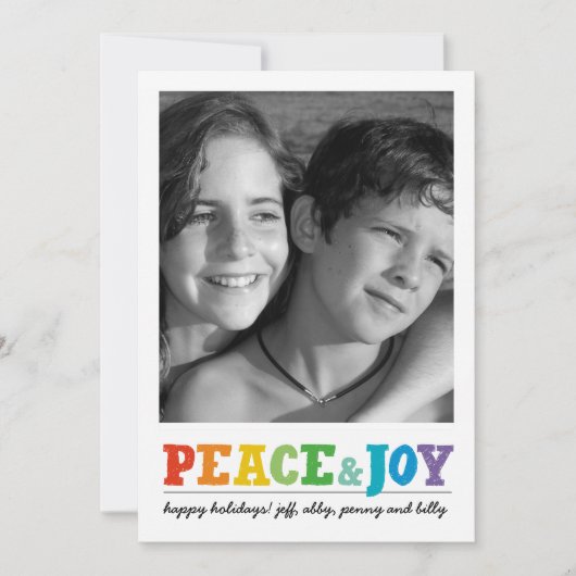 Peace & Joy Multi met achtergrondfoto Feestdagenkaart (Voorkant)