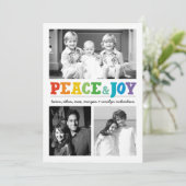 Peace & Joy Multi x 3 Feestdagenkaart (Staand voorkant)