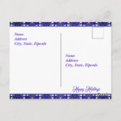 Peace & Joy Paarse kerst Briefkaart (Achterkant)