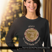 Peace & Joy Pink Gold Glitter Familie Kerst T-shirt