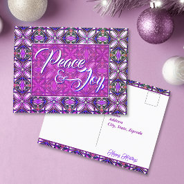 Peace & Joy Roze Kerst Briefkaart