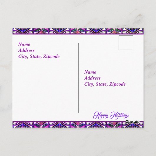 Peace & Joy Roze Kerst Briefkaart (Achterkant)