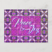Peace & Joy Roze Kerst Briefkaart (Voorkant)