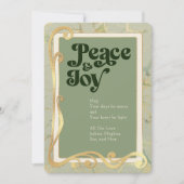 Peace & Joy Sage Green en Gold 2-fotokaart Feestdagenkaart (Voorkant)