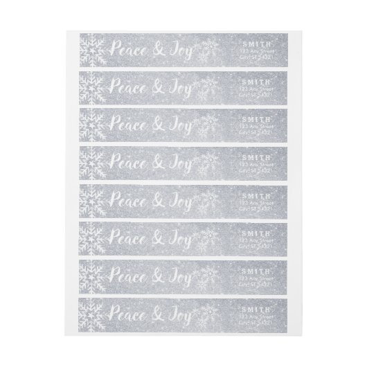 Peace & Joy Silver Glitter Holiday Kerstthema (Vel)