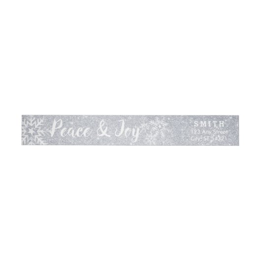 Peace & Joy Silver Glitter Holiday Kerstthema (Individueel)
