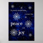 Peace Joy Sterrennacht Kerstwensen Vakantie Poster (Voorkant)