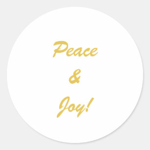 Peace & Joy-topografische script in gouden kleur Ronde Sticker