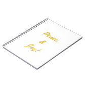 Peace & Joy typografie script in goudkleur Notitieboek (Linkerzijde)