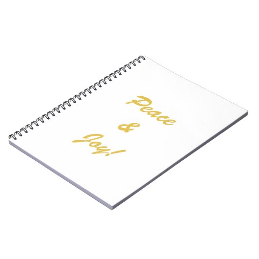 Peace & Joy typografie script in goudkleur Notitieboek (Linkerzijde)